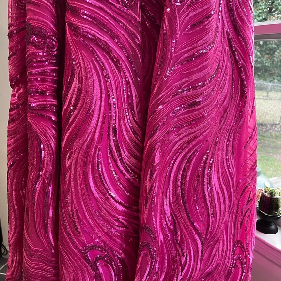 Clarisse Fuchsia Sequin Prom Dress - Picture 8 of 15